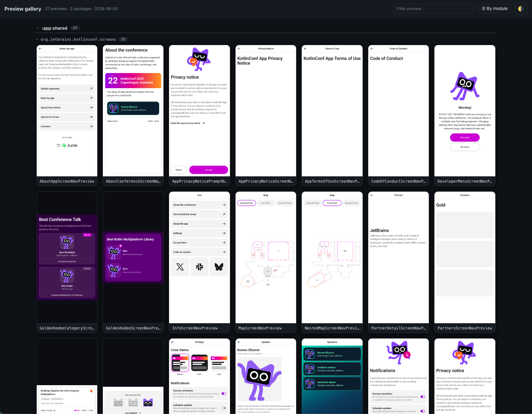 HTML preview gallery export