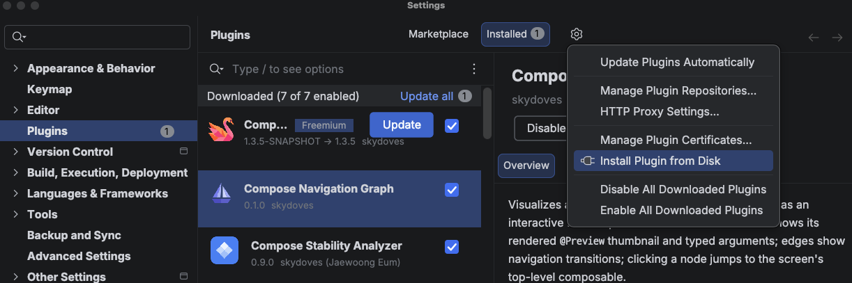 Install Plugin from Disk